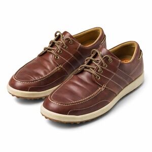 FootJoy FJ Men's Contour Casual Brown Leather Spikeless Golf Shoe Sz 9.5 W